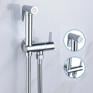 <span class=keywords><strong>PINEBAY</strong></span> Ensemble de douche mural moderne en laiton chromé poli avec douchette à main, pulvérisateur de bidet et robinet d'angle, écologique, pour usage hôtelier - Product Image 5