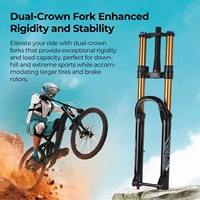 Fourche pneumatique pour VTT, 36mm, Inter Tube180mm, suspension pneumatique de voyage, fourche de vélo à double couronne