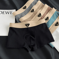 Sous-vêtements pour hommes en soie glacée d'été, sous-vêtements antibactériens de qualité 7A, boxers en nylon pour hommes, super respirants, confortables, boxers pour hommes
