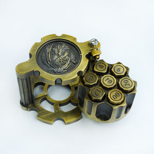 <span class=keywords><strong>Warhammer</strong></span> 40K Accesorios de juego Spinning Revolver Dungeons and Dragons Dice Metal Cobre Gold Bullet Dados Dnd - Product Image 1