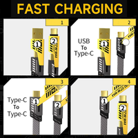 Câble de charge universel 4 en 1 65W USB vers iPhone, câble PD 27W Type-C vers Type-C, chargeur USB vers Type-C pour iPhone