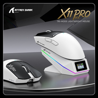 Souris de jeu sans fil Attack Shark X11Pro V2, légère, trois modes, PAW3315, esports, rechargeable, 2.4G BT, filaire