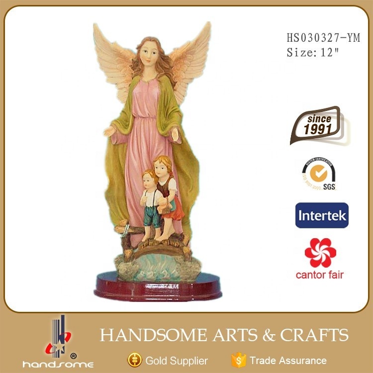 8 pouces Résine Religieuse Statue Ange Gardien