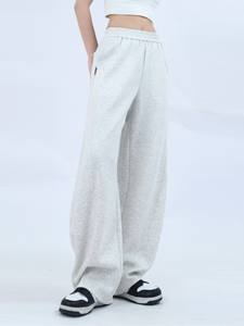 <span class=keywords><strong>Pantaloni</strong></span> Palazzo in misto cotone traspirante a vita alta da donna 400G <span class=keywords><strong>pantaloni</strong></span> larghi da ufficio <span class=keywords><strong>con</strong></span> fessure <span class=keywords><strong>laterali</strong></span> in poliestere - Product Image 6