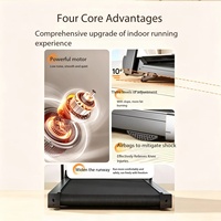Tapis roulant pliable portable 3-en-1 avec modes de marche et de course, écran LED, moniteur de fréquence cardiaque et porte-gobelets