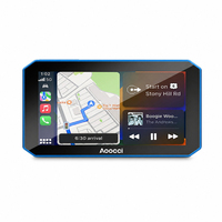 AOOCCI Écran GPS de Navigation Portable Antivol pour Moto 5,5 Pouces avec CarPlay Sans Fil et Android Auto Étanche