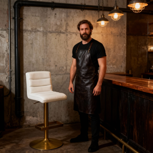 Langlebiger Moderner Barhocker Blauer Gepolsterter Sitz Goldfarbene Metallbasis Höhenverstellbar für Europäische Amerikanische Hausbesitzer Restaurants - Product Image 1