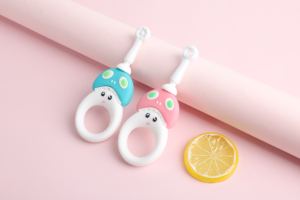 Mordedor de dientes personalizado seguro para bebés, cepillo de silicona para limpieza de lengua y Palo <span class=keywords><strong>Molar</strong></span>, mordedor de bebé sin BPA, juegos de 2 uds. - Product Image 5