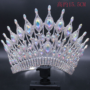 มงกุฎนางงามหิน AB ขนาดใหญ่8นิ้วมงกุฎพลอยเทียมมงกุฎสวยงามแบบปรับแต่งได้ - Product Image 5