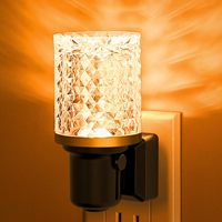 Veilleuse LED ZHILAI à brancher, avec capteur crépusculaire, intensité variable, en cristal ambré, pour chambre et salle de bain