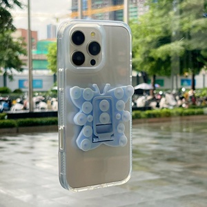 Support de téléphone portable en silicone à ventouse, forme papillon, durable, mignon, promotionnel, multifonction, pliable, portable, pour bureau - Product Image 3