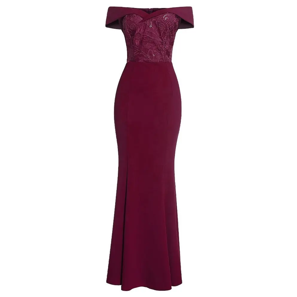 2022 Elegant Cheap wine red bridesmaid dresses wedding for women Four Styles Shoulder With Split Sexy Maid Of Honor Gowns