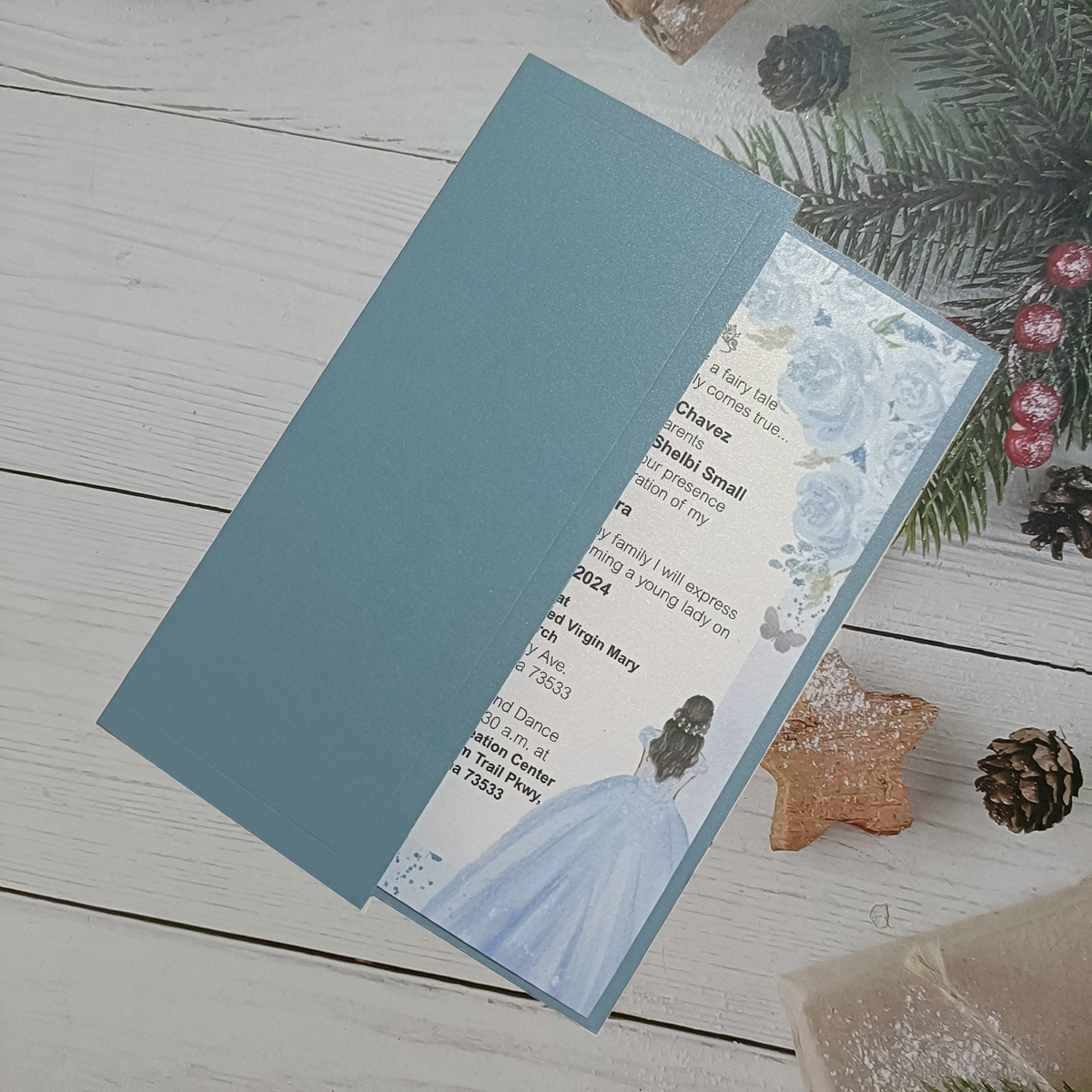 dusty blue pearl wrap