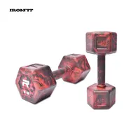 Full Rubber Coated Hex Dumbbells, Commercial Colored Camo