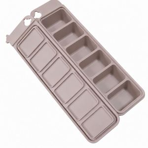 Moule de congélation en silicone personnalisé avec logo pour aliments pour bébés, 6 cavités de 30 ml, anti-fuite, pour purées maison - Product Image 1