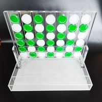 Jeu Connect 4 en acrylique Judaica recyclable et écologique avec tuiles blanches et vertes
