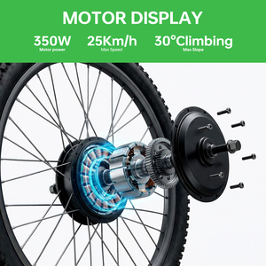 ชุดแปลงจักรยานไฟฟ้า 48V 350W ขนาด 27.5 นิ้ว พร้อมมอเตอร์ดีซีแบบไร้แปรงถ่านสำหรับล้อหลัง ชุดควบคุมฟลายวีล ยางในและยางนอก - Product Image 4
