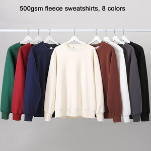 Felpe foderate in pile da 500gsm in poliestere misto pesante cotone adulto girocollo <span class=keywords><strong>felpa</strong></span> <span class=keywords><strong>stampa</strong></span> personalizzata con il tuo disegno - Product Image 4