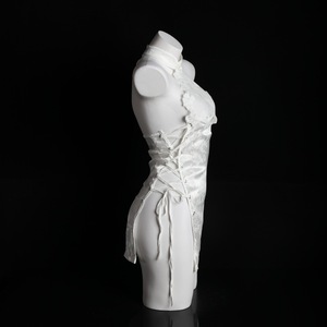 Lemon Story Camisón Cheongsam de encaje para mujer, sin mangas, blanco, 8470, ropa de dormir - Product Image 3