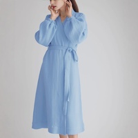 Peignoir Kimono en Coton 100% Personnalisable avec Logo pour Femme – Doux, à Manches Longues, à Nouer, Vêtement de Nuit et de Détente de Luxe Premium