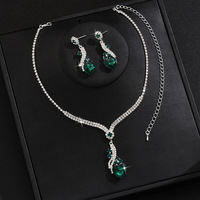 Parure de bijoux de mariée élégante en cuivre, accessoires de gros, collier et boucles d'oreilles magnifiques pour mariages, fêtes et robes de soirée