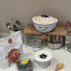 Koleksi Makanan Baru Boneka Mainan Lucu Mangkuk Oatmeal Blueberry Isi Kapas PP Plastik untuk Usia 0-24 Bulan Stok Grosir - Product Image 3