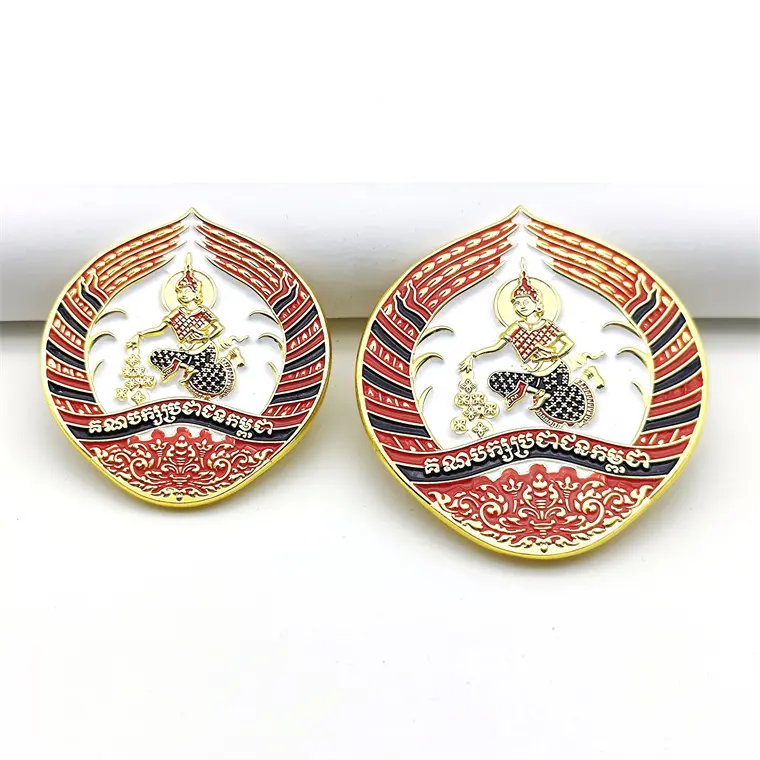 In Stock wholesale Custom Enamel Lapel Pin Badge Cambodia Metal Pin