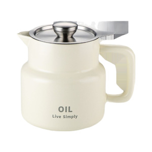 Pot à huile en céramique <span class=keywords><strong>Metka</strong></span> 1500 ml avec filtre en acier inoxydable 304, poignée confortable, compatible lave-vaisselle et micro-ondes - Product Image 1