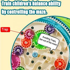 Drôle casse-tête logique jouet engrenage labyrinthe <span class=keywords><strong>jeu</strong></span> perles roulés équilibrage labyrinthe boule engrenage machine conseil 3D puzzle labyrinthe jouet pour les enfants - Product Image 4
