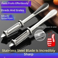 Handmatige zinken legering 3-in-1 groente rasp & 5-in-1 fruitmes keukenhulp (dropshipping)