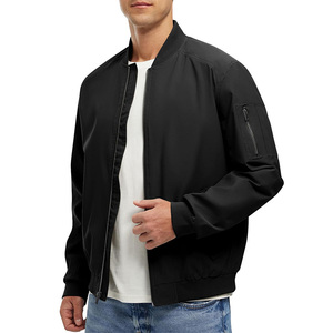 Chaqueta Varsity Casual de Lona para Hombre, Corte Ajustado, Resistente al Viento, con Cuello Alto y Cierre de Cremallera, para Primavera y Otoño, Tallas XS-XL - Product Image 3