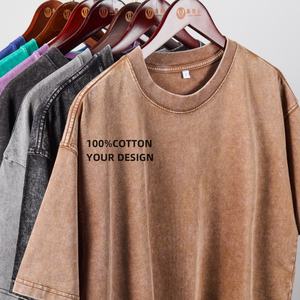 TKAN198 fabricante de alta calidad 100% algodón personalizado camiseta hombres ácido lavado de gran tamaño Vintage lavado Casual Streetwear camiseta - Product Image 1