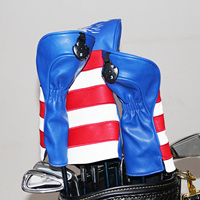 Ensemble de housses de tête de club de golf en cuir PU imperméable avec logo personnalisé pour driver et clubs