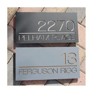 New Design Custom Colors Waterproof Commercial Doorplate Number Embossed Door Number Plate