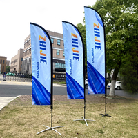 Drapeau publicitaire personnalisé pour événements d'entreprise, drapeau plume volant d'extérieur, drapeaux goutte d'eau, drapeaux de plage avec kit de mât et support