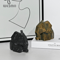 Statue d'animal moderne minimaliste en polyrésine noire durable, décoration d'intérieur, sculpture pour salon, accent de bureau