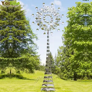 Escultura Cinética de Energía Eólica de Acero Inoxidable Moderna para Jardín Exterior - Product Image 6