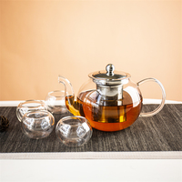 Théière en verre à haute teneur en Borosilicate, résistante à la chaleur, bouilloire à thé, pichet, théière transparente