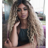 Perruques Lace Front Closure wig sans colle brésiliennes, 13x4, couleur cendré ombré, cheveux humains, pre-plucked, cheveux vierges bruts, perruques bouclées
