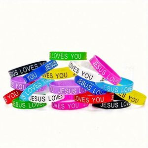 Bracelet en silicone personnalisé Jésus gravé et coloré, haute qualité, pas cher, avec logo sur mesure, vente en gros - Product Image 3