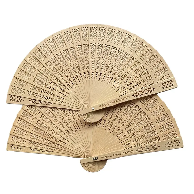 Kwaliteitsborging Hout Producten Pretty Zeer Populaire Plain Custom Houten Folding Hand Fans Voor Bruiloft Gunst