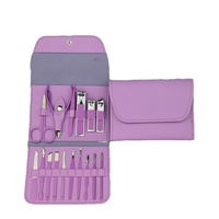 Kit de 16 outils de manucure et pédicure pliables pour nail art, coupe-ongles, personnalisable avec logo, universel