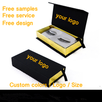 Boîte cadeau portable magnétique rigide haut de gamme, personnalisée, écologique, recyclable, imperméable, pour cils et postiches