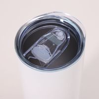 Vaso de sublimación recto delgado de 20oz con aislamiento al vacío de acero inoxidable con altavoz de diente azul altavoz inalámbrico taza de música