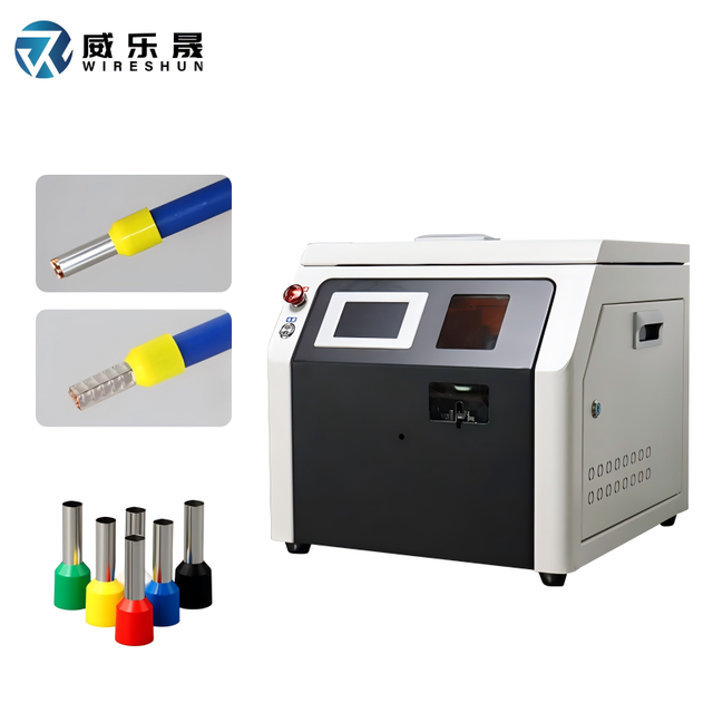 Wireshun Automatic Heavy Duty Cable Lugs Tubular Ring Cable Insulation Cutter and Stripper Wire Cutting and Stripping Machine