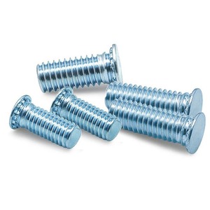 Vis à riveter auto-serrante à tête cylindrique large et entièrement plate en acier au carbone galvanisé bleu, sur mesure en usine - Product Image 1