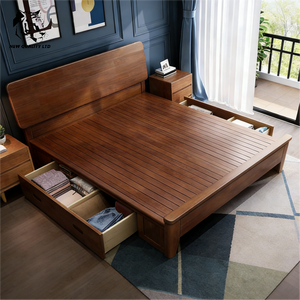 Cama de madera tamaño matrimonial, nueva, moderna, para dormitorio, de fábrica china, precio bajo, personalizable, gran stock, envío inmediato. - Product Image 6