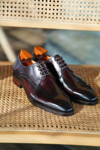 Scarpe da uomo in pelle fatte a mano personalizzate da uomo scarpe da Derby Brogue intagliato - Product Image 5