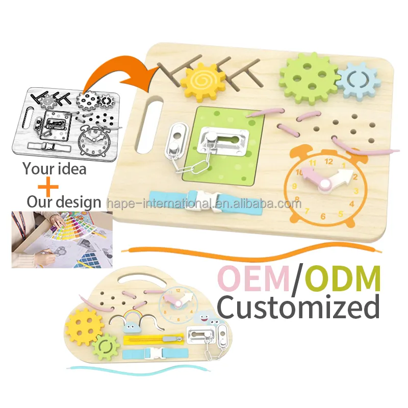 Toddler bận rộn bảng đầu học tập DIY Montessori spielzeug giáo dục gỗ hoạt động cho trò chơi Kid phụ kiện tường đồ chơi du lịch