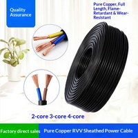 Cable de Alimentación RVV de 3 Hilos, 4*4, 6, 10, 16 mm², de Cobre Puro, Retardante de Llama, con Aislamiento Redondo Negro, para Maquinaria y Equipos